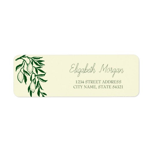 Chic Romantic Lemons Address Label (Vorne)