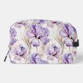 Chic Romantic Lila Iris Floral Waschbeutel (Rückseite)