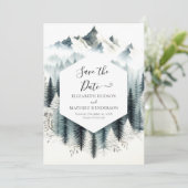 Chic Romantic Mountain Wedding Save The Date (Stehend Vorderseite)