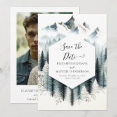 Chic Romantic Mountain Wedding Save The Date (Vorne/Hinten)