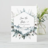 Chic Romantic Mountain Wedding Save The Date (Stehend Vorderseite)