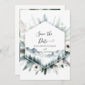 Chic Romantic Mountain Wedding Save The Date (Vorne/Hinten)