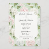 Chic Romantic Pink Blue White Floral Brautparty Einladung (Vorne/Hinten)