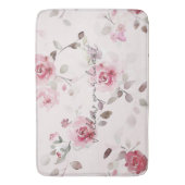 Chic Romantic Pink Floral Badematte (Vorderseite Vertikal)