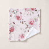 Chic Romantic Pink Floral Badhandtuch Set (Waschlappen)