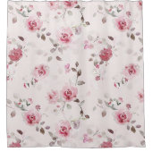 Chic Romantic Pink Floral Duschvorhang (Vorderseite)