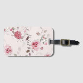 Chic Romantic Pink Floral Gepäckanhänger (Vorderseite (Horizontal))