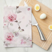 Chic Romantic Pink Floral Geschirrtuch (Viertel Falte)