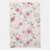 Chic Romantic Pink Floral Geschirrtuch (Vertikal)