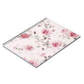 Chic Romantic Pink Floral Notizblock (Linke Seite)