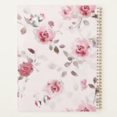 Chic Romantic Pink Floral Planer (Rückseite)
