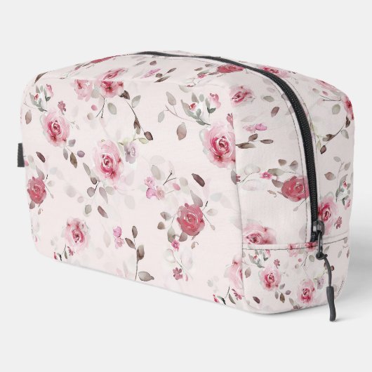 Chic Romantic Pink Floral Waschbeutel (Rechte Ecke)