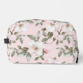 Chic Romantic Pink White Floral Waschbeutel (Vorderseite)