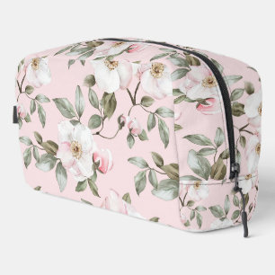 Chic Romantic Pink White Floral Waschbeutel