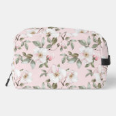 Chic Romantic Pink White Floral Waschbeutel (Rückseite)