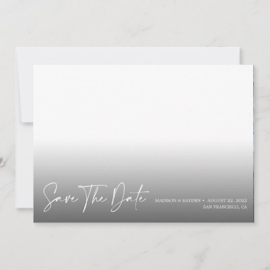 Chic Romantic Script Elegantes Foto Save The Date (Vorderseite)