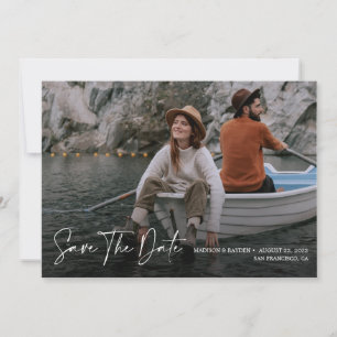 Chic Romantic Script Elegantes Foto Save The Date