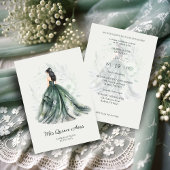 Chic Romantic Spanish Quinceañera Green Shades Einladung