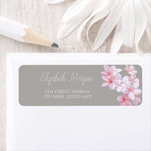 Chic Romantic Tropical Blume Address Label (Insitu)