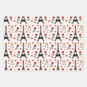 Chic Romantisches Paris Frankreich Eiffelturm & Ro Geschenkpapier Set (Vorderseite 3)