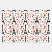 Chic Romantisches Paris Frankreich Eiffelturm & Ro Geschenkpapier Set (Vorderseite 2)