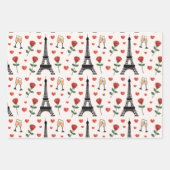 Chic Romantisches Paris Frankreich Eiffelturm & Ro Geschenkpapier Set (Vorderseite)