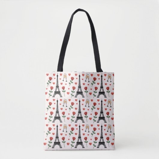 Chic Romantisches Paris Frankreich Eiffelturm & Ro Tasche (Vorderseite)