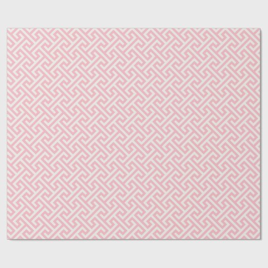 Chic rosa abstraktes geometrisches Muster monogram Geschenkpapier (Flach)