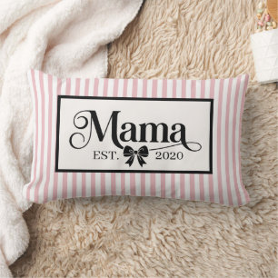 Chic Rosa Gestreift Minimalistisch Mama Benutzerde Lendenkissen