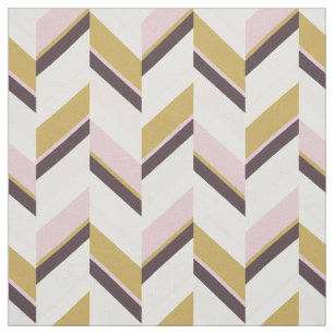 Chic rosa goldbraun geometrisches Zickzack Muster Stoff
