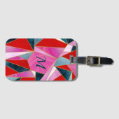Chic rosa grau abstrakt geometrisch gepäckanhänger (Vorderseite (Horizontal))