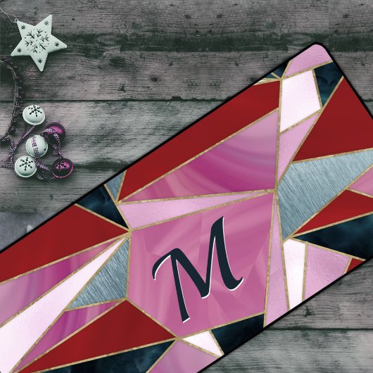 Chic rosa grau abstrakt geometrisch schreibtischunterlage