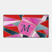 Chic rosa grau abstrakt geometrisch schreibtischunterlage (Vorderseite)