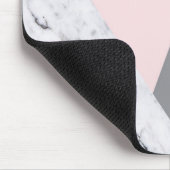 Chic rosa graues abstraktes Marmorierungmousepad Mousepad (Ecke)