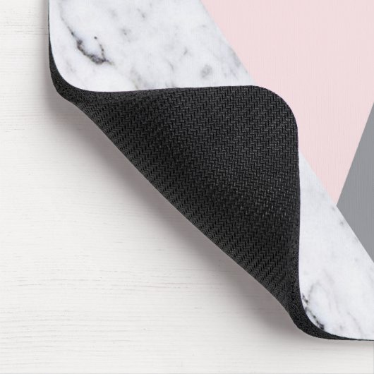 Chic rosa graues abstraktes Marmorierungmousepad Mousepad (Ecke)