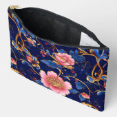 Chic rosa Kobalt Blau Blumenmuster Zubehörtasche (Offen)