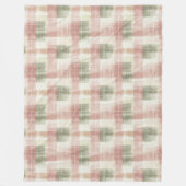 Chic Rosa Mint Creme Kariert Streifen Geburtstag Fleecedecke (Vorderseite)