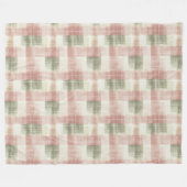 Chic Rosa Mint Creme Kariert Streifen Geburtstag Fleecedecke (Vorderseite (Horizontal))
