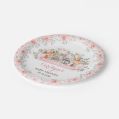 Chic-rosa Pappteller (Schrägansicht)