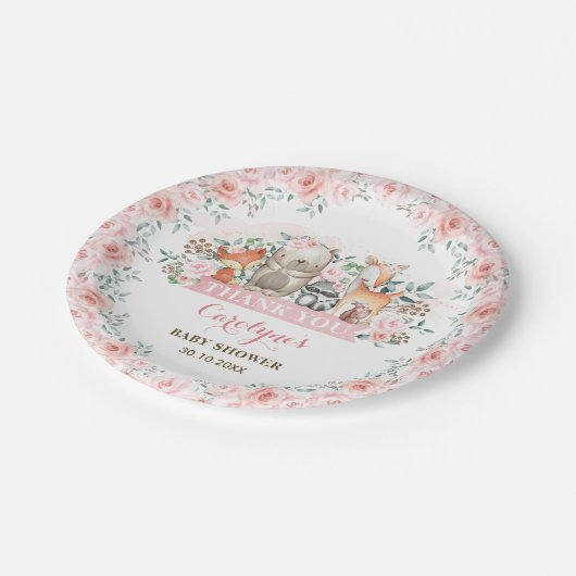 Chic-rosa Pappteller (Schrägansicht)