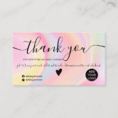 Chic rosa Regenbogen unicorn Marmor Ordnung danke Visitenkarte (Vorderseite)