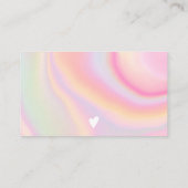 Chic rosa Regenbogen unicorn Marmorbürste danke Visitenkarte (Rückseite)