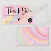 Chic rosa Regenbogen unicorn Marmorbürste danke Visitenkarte (Vorne/Hinten)