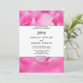 Chic rosa Rosenblüte botanische Blumenhochzeit in Einladung (Stehend Vorderseite)