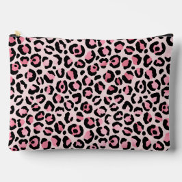 Chic rosa schwarzes Leopardenmuster Zubehörtasche