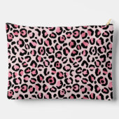 Chic rosa schwarzes Leopardenmuster Zubehörtasche (Rückseite)