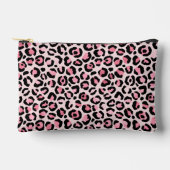 Chic rosa schwarzes Leopardenmuster Zubehörtasche (Vorderseite)