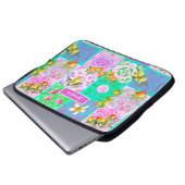 Chic rosa sizilianische Zitruscollage Blumenziegel Laptopschutzhülle (Vorne Knopf)