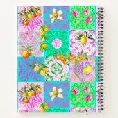 Chic rosa sizilianische Zitruscollage Blumenziegel Notizblock (Rückseite)