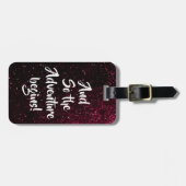 Chic-rosa u. schwarze des Nachthimmel-| Gepäckanhänger (Vorderseite horizontal)